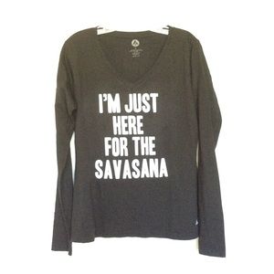 I’m Just Here for Savasana Yoga v Neck Tee